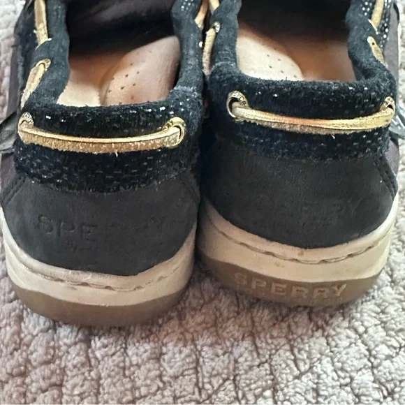 Sperrys Black and Gold Boat Shoe Size 7 - Picture 2 of 7